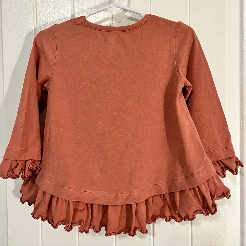 Mauve 2T Ruffle Butts Long Sleeved Ruffled Hem Top - Picture 2 of 5